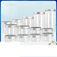 20pcs 506080100120140250ml empty plastic clear cosmetic jars makeup container clear jar face cream sample pot container