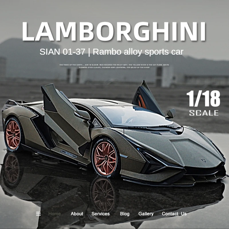 Новинка 1:18 Lamborghinis Sian Fkp 37 спортивный автомобиль из сплава литая модель автомобиля