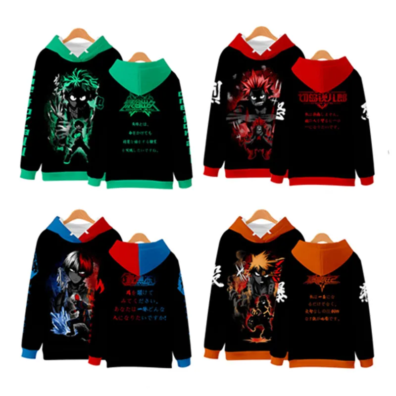 

Anime My Hero Academia Midoriya Izuku Bakugou Katsuki Cosplay Hoodie 3D Printed Sweatshirt Adult Casual Streetwear Pullover