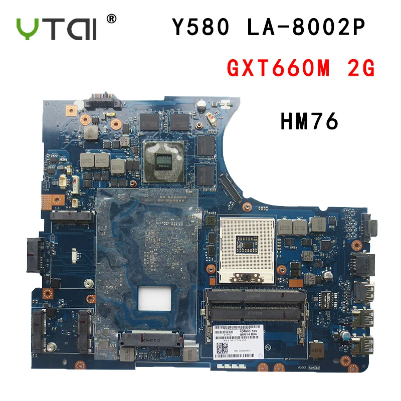 Y580 материнская плата для ноутбука QIWY4 LA 8002P LENOVO 90001314 GTX660M 2G HM76 DDR3 100% протестирована