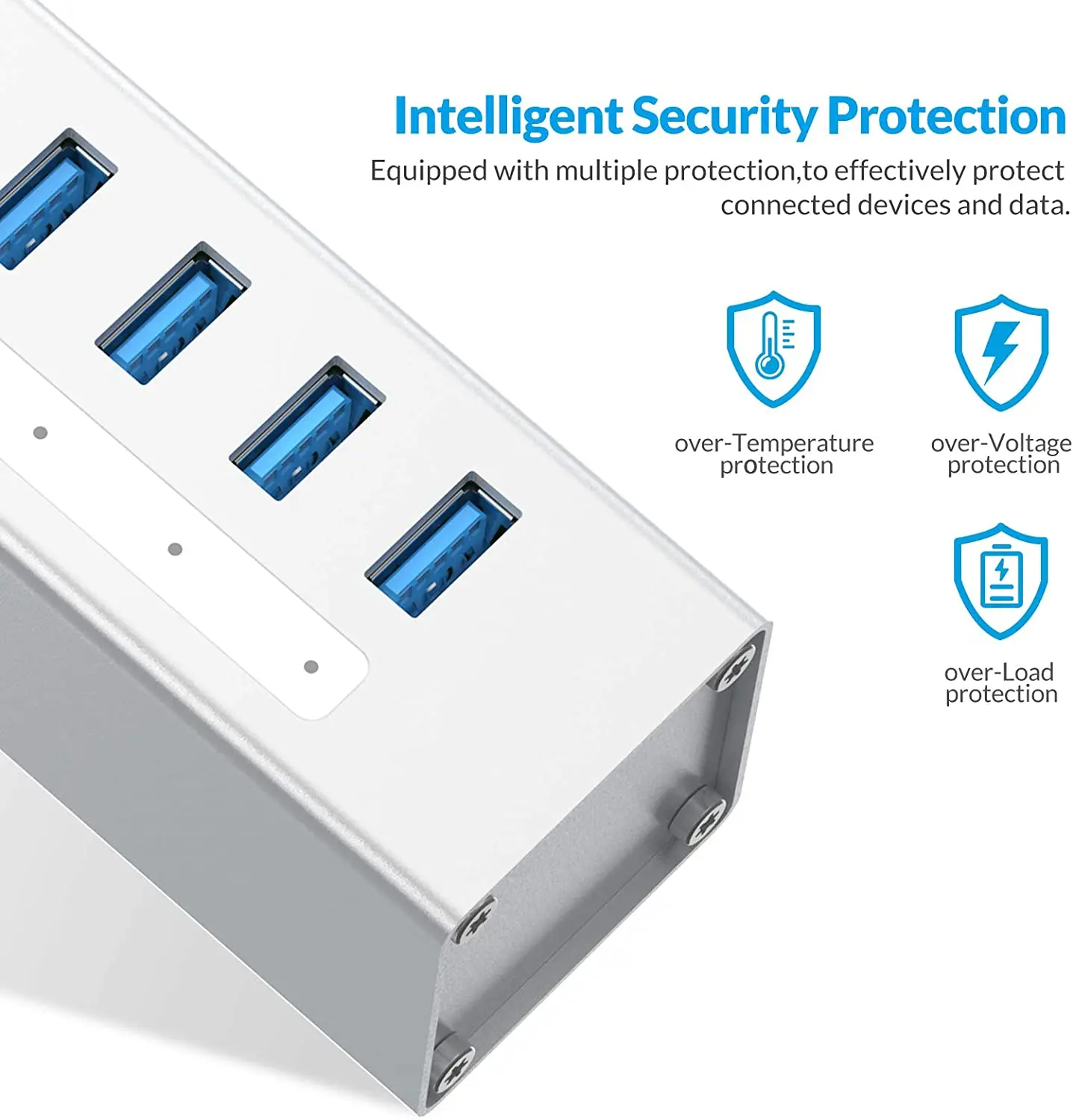 ORICO Алюминиевый USB 3 0 концентратор с 12V внешним источником питания сплиттер