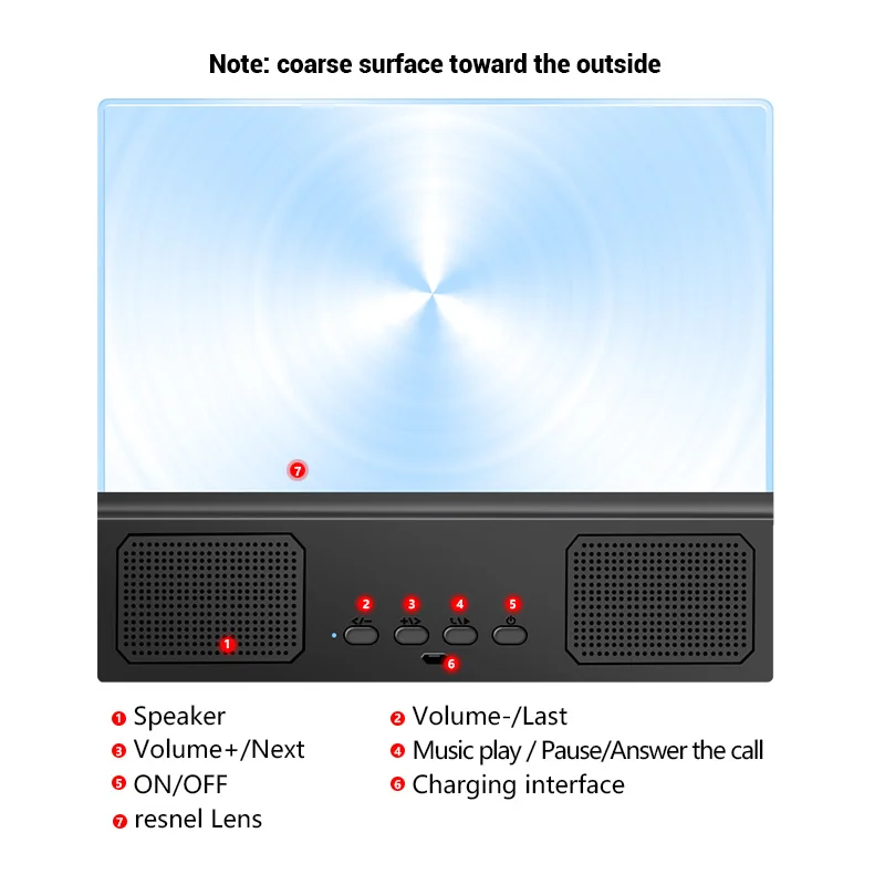 14 inch mobile phone screen magnifier bluetooth speaker enlarge ultra hd audio video amplifier phone projector magnifying glass free global shipping