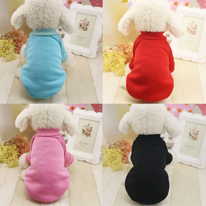 XS-2XL зима теплая одежда для собак Щенок пальто куртки мягкая Футболки для собак одноцветное Цвет щенка свитер для чихуахуа Йорки