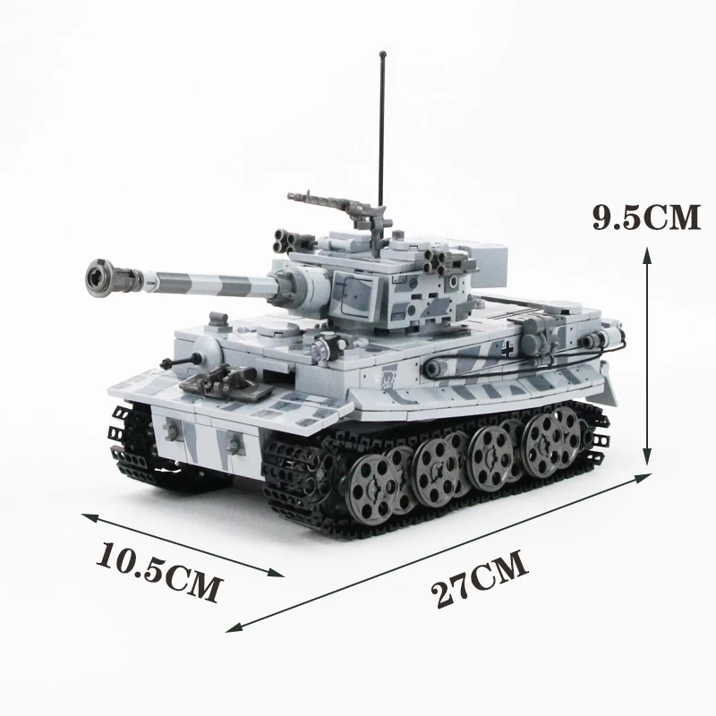 

NEW 1154PCS WW2 Military Germany Tiger Tank Building Blocks WW2 Military Tank Army Soldier Weapon Bricks Toys for Children Gift