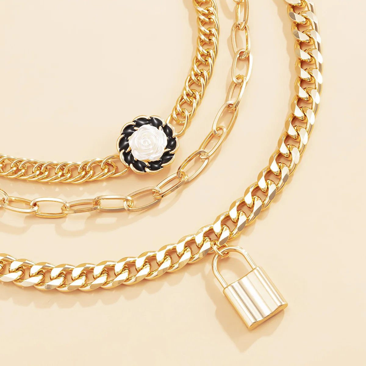 

Lock Chain Necklace With Padlock Pendants For Women Men Punk Jewelry On The Neck 2021 Grunge Aesthetic Egirl Eboy Accessories