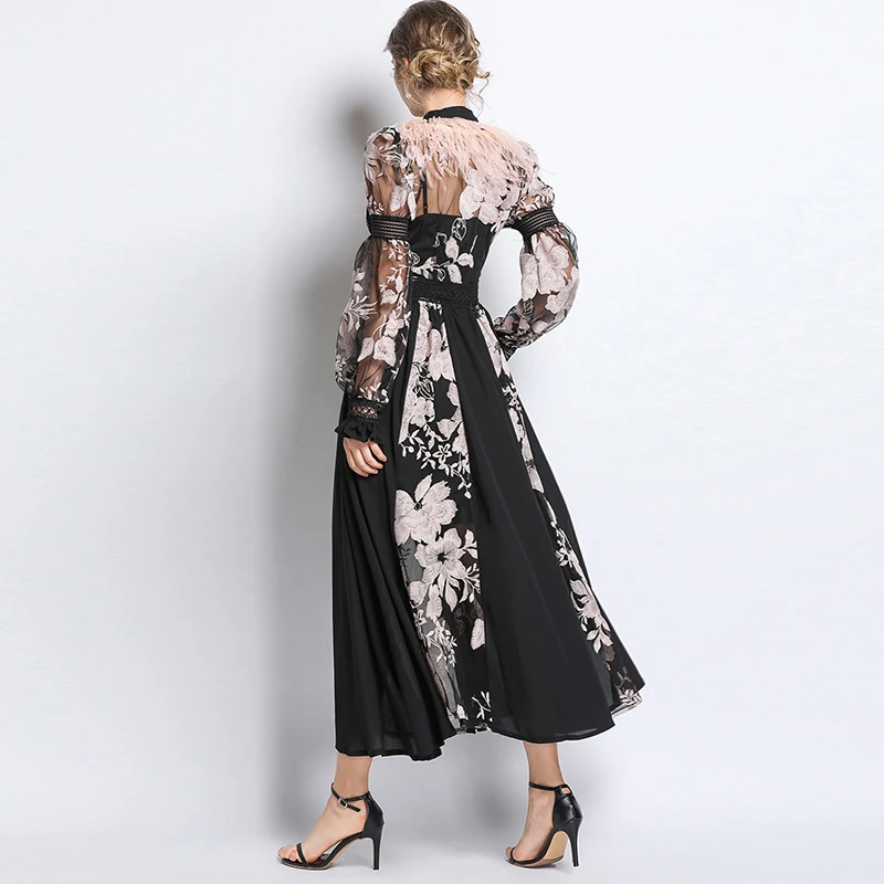 Розовый чехол с выгравированным пером для подиума пикантные женское платье