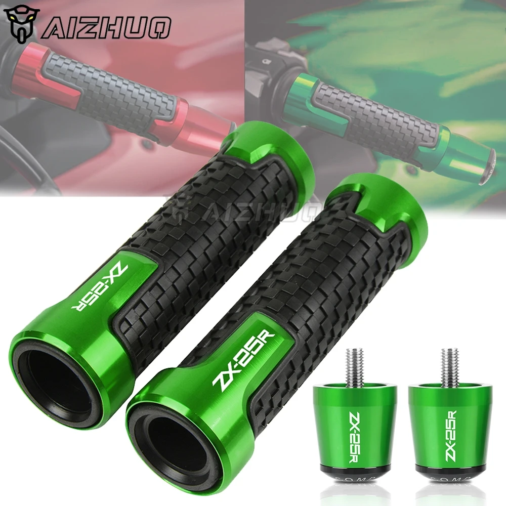 

ZX25R логотип 7/8 ''22 мм мотоциклетные ручки заканчивается резиновая рукоятка конец для KAWASAKI ZX25R ZX 25R ZX-25R 2020 2021