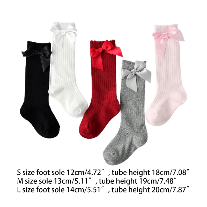 Гольфы для маленьких девочек Чулки с оборками и бантом малышей новорожденных Co