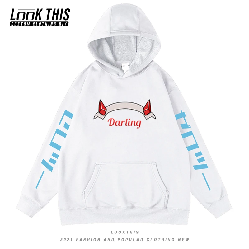 

Darling in the Franxx Japanese Cartoon Anime Print Pullover 2021 Sweatshirt Hoodies Male Hoodie Men's Sweatshirts Tops Hooded