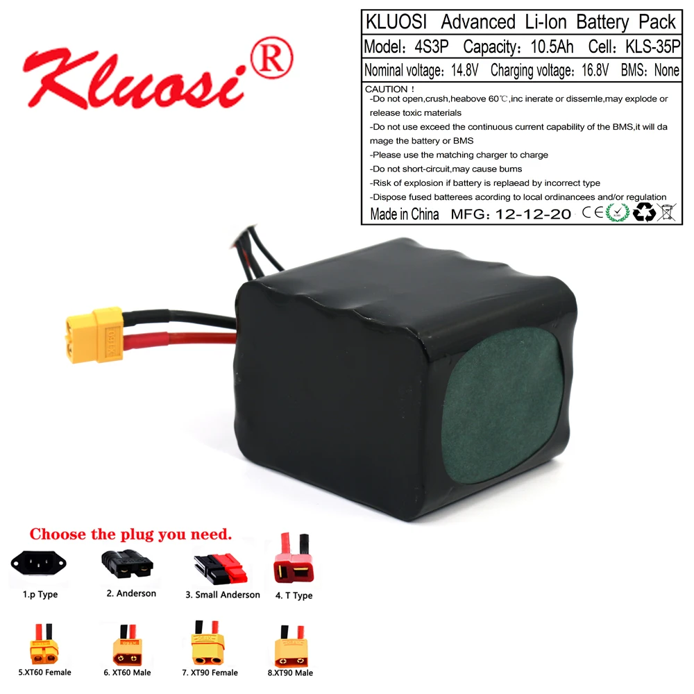 KLUOSI 14 8 V 10.5Ah 10Ah 4S3P 16 ионно литиевая Батарея высокое Ёмкость Бла (беспилотный