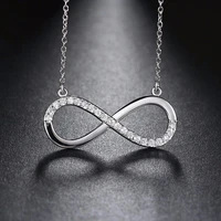 effie queen dainty infinity love sign pendant women necklace charm cubic zirconia women chain trendy necklaces don112
