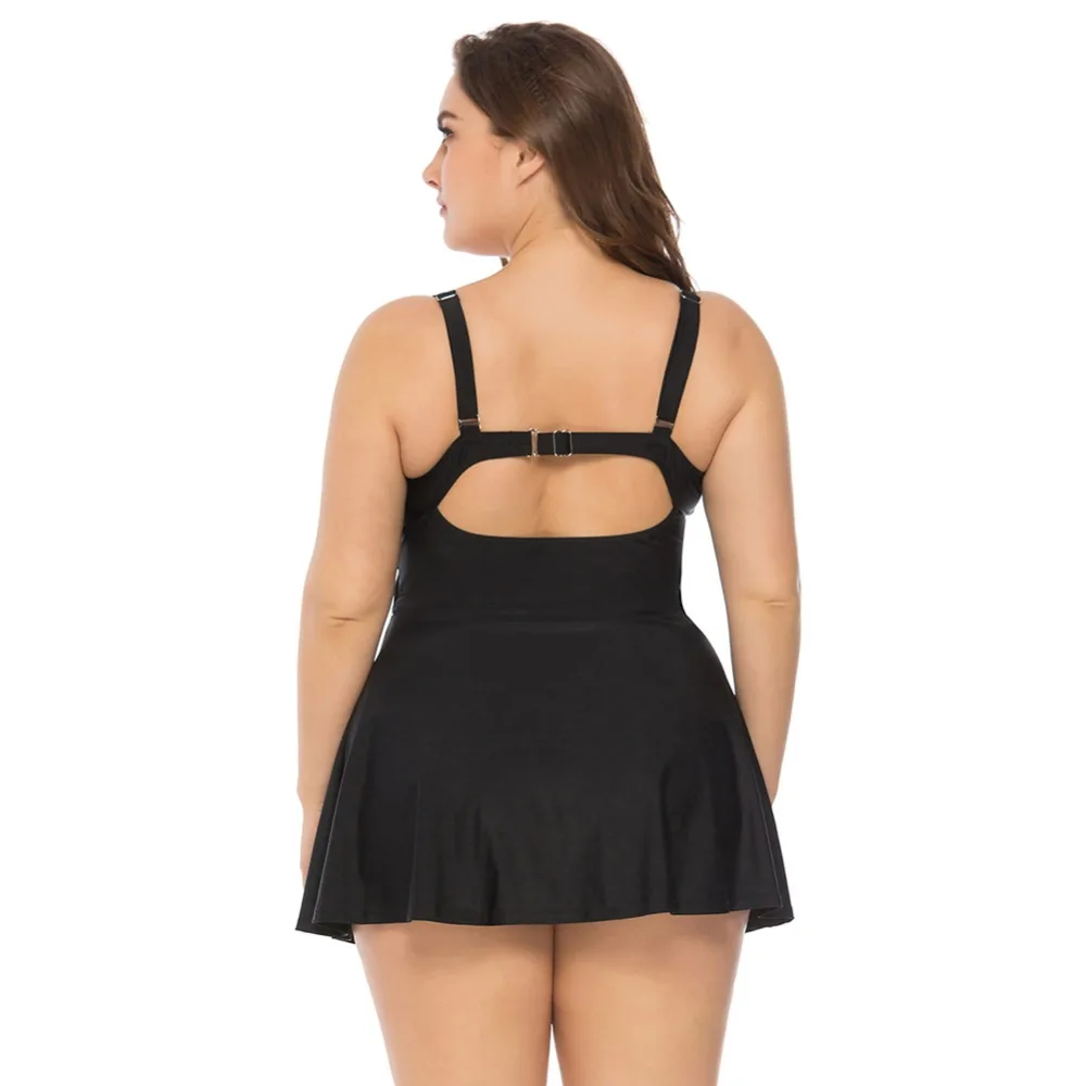 Women's Monokini One Piece Swimsuit Plus Size Swim Skirt Tankini Swimwear Female Solid Bathing Suit Beachwear XL XXL XXXL 4XL