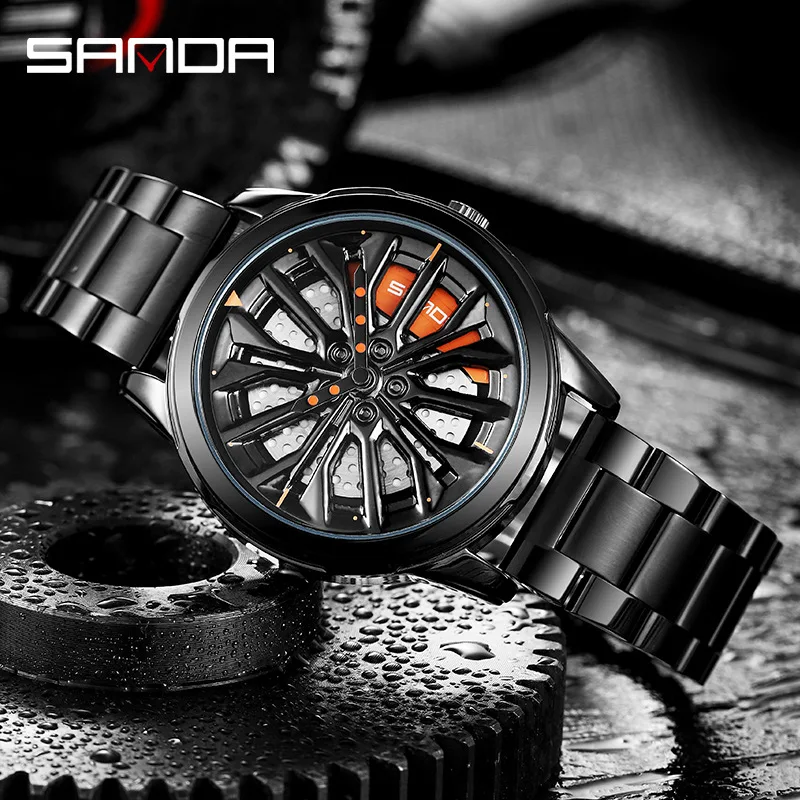 

Men Watch 2021 Top Brand Luxury Men Rotation Watch Waterproof Watch For Men Car Wheel Watches Rim Hub For Male Clock relogio New