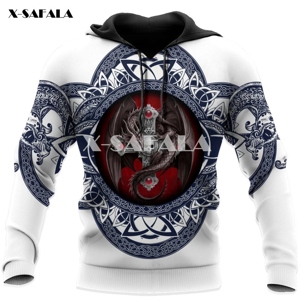 

Толстовка унисекс с 3D-принтом черепа, дракона, чешуи