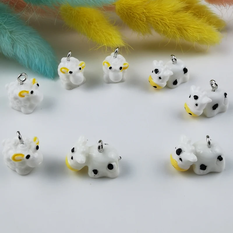 10 шт. подвески из каучука в виде коров и овец | Украшения аксессуары