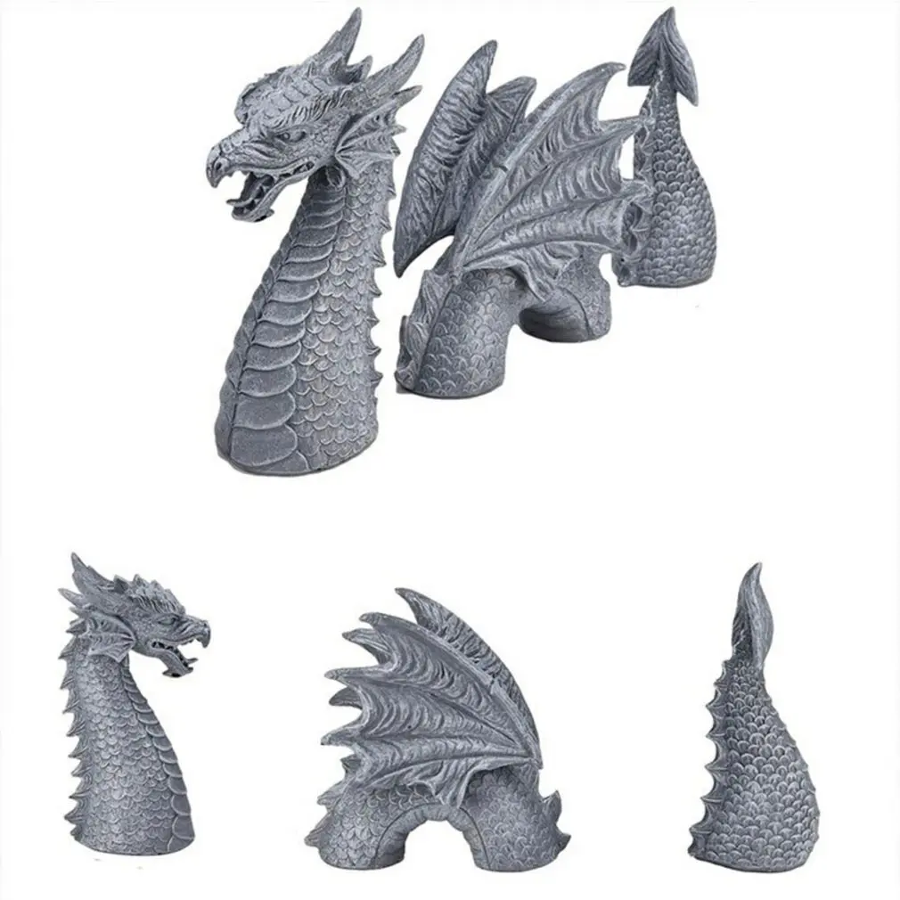 Готические скульптуры дракона большой сад полимерные крылатые сказочные