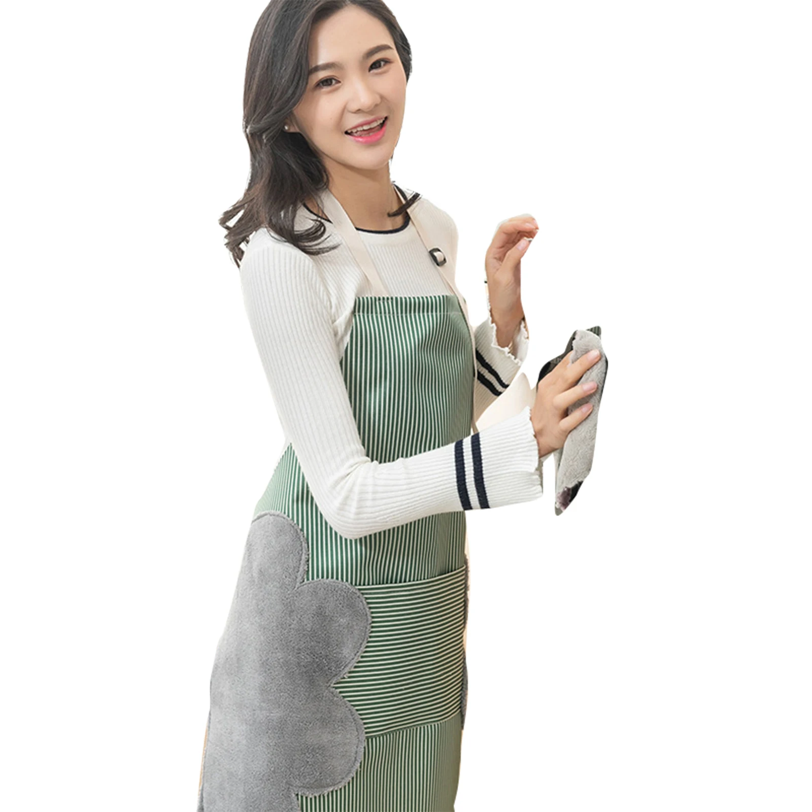 

Super Thick Wear-resistant Handmade Kitchen Apron Female Waterproof And Oil-proof Sleeveless Overalls Cooking Can Wipe Hands