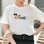 Женская футболка в стиле Харадзюку, смешная Модная рубашка унисекс с принтом в виде букв Диснея на Хэллоуин, для отдыха, в эстетике, Прямая поставка