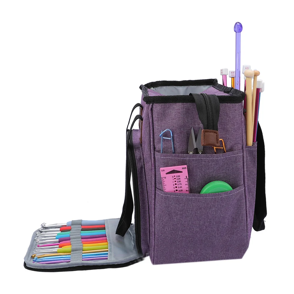 

1 Pcs Empty Yarn Storage Bag Crochet Hooks Knitting Needles DIY Weave Craft Knitting Bag Sewing Tools Accessories Supplies