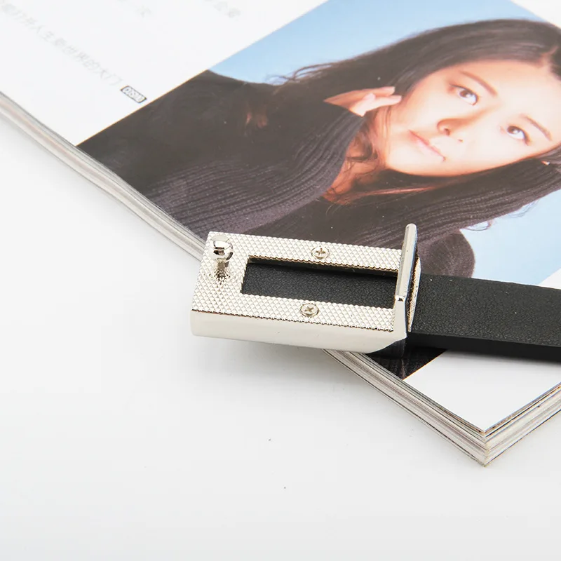 

Women Belts Luxury Brand Punk High Quality Casual PU Leather Black Silver Alloy Buckle Belt Women's Trousers Waistband