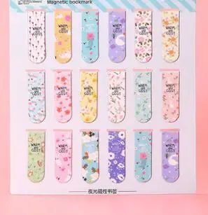 K 18 шт. мини набор магнитных закладок Kawaii закладки-наклейки для книг маркер бумага для чтения студенческие канцелярские принадлежности - Цвет: K