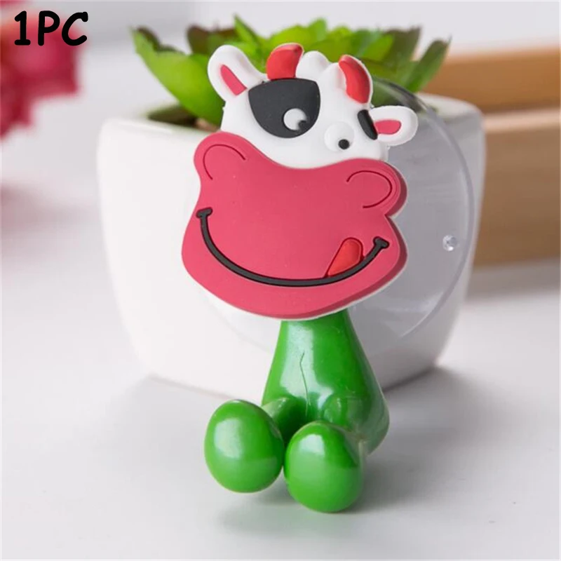 E milk cow 1pc 2 шт. многофункциональные вакуумные Крючки Присоски кухонные принадлежности подвесной крючок присоски форма НЛО пластиковый крюк аксессуары для ванной комнаты - Цвет: E milk cow 1pc