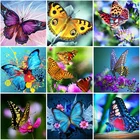 5d полная вышивка, Круглые Искусственные бриллиантовые цветные бабочки, алмазная живопись, домашний декор, ручная работа, подарок, алмазная живопись