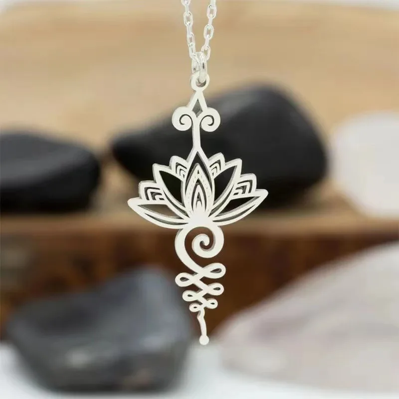 Женское Ожерелье в стиле хиппи, Необычные очаровательные ожерелья в форме цветка лотоса, женские Украшения для йоги