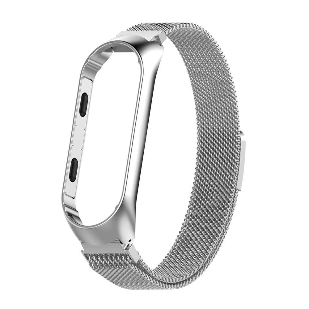 Style 2-Silver Mi Band 4 ремешок Miband 4 браслет из нержавеющей стали металлический для оригинального Xiaomi Mi Band 4 ремешок на запястье Miband4 эластичный умный Браслет - Цвет: Style 2-Silver