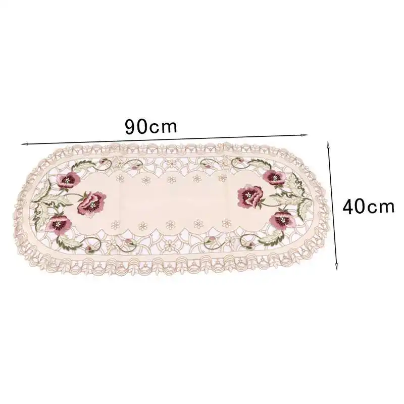 

Flower Style Round Table Cloth Pastoral Polyester Tablecloth Oilproof Decorative Elegant Waterproof Fabric Table Cover