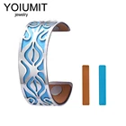 Браслет-манжета женский из нержавеющей стали, 2021