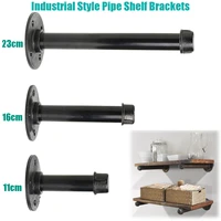 iron industrial pipe holder shelf bracket vintage retro black sml brackets wall floating shelf home decor storage holder