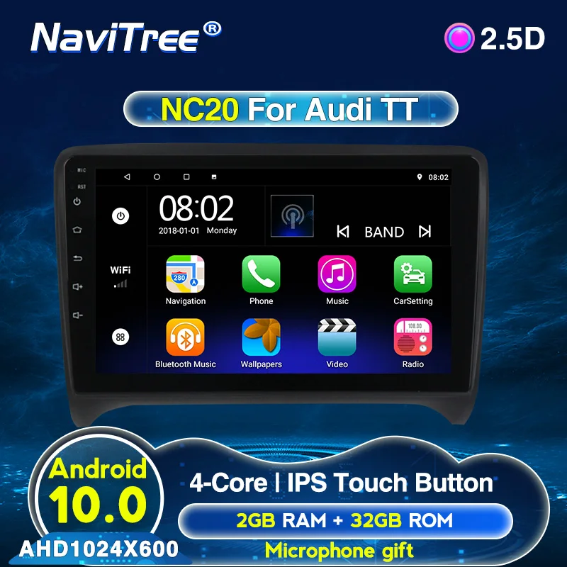 Android 2G + 32G Автомобильный мультимедийный плеер для Audi TT MK2 8J 2006 2007 2008 2009 2010 2011 2012