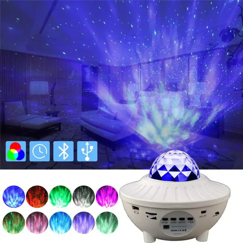 

Music Projector Night Light Blueteeth Light Decor Usb Universe Starry Sky Rotate LED Lamp Colorful Flashing Romantic Star Projec