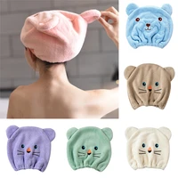 cute hair dry hat towel quick dry shower cap strong absorbing drying soft cartoon children