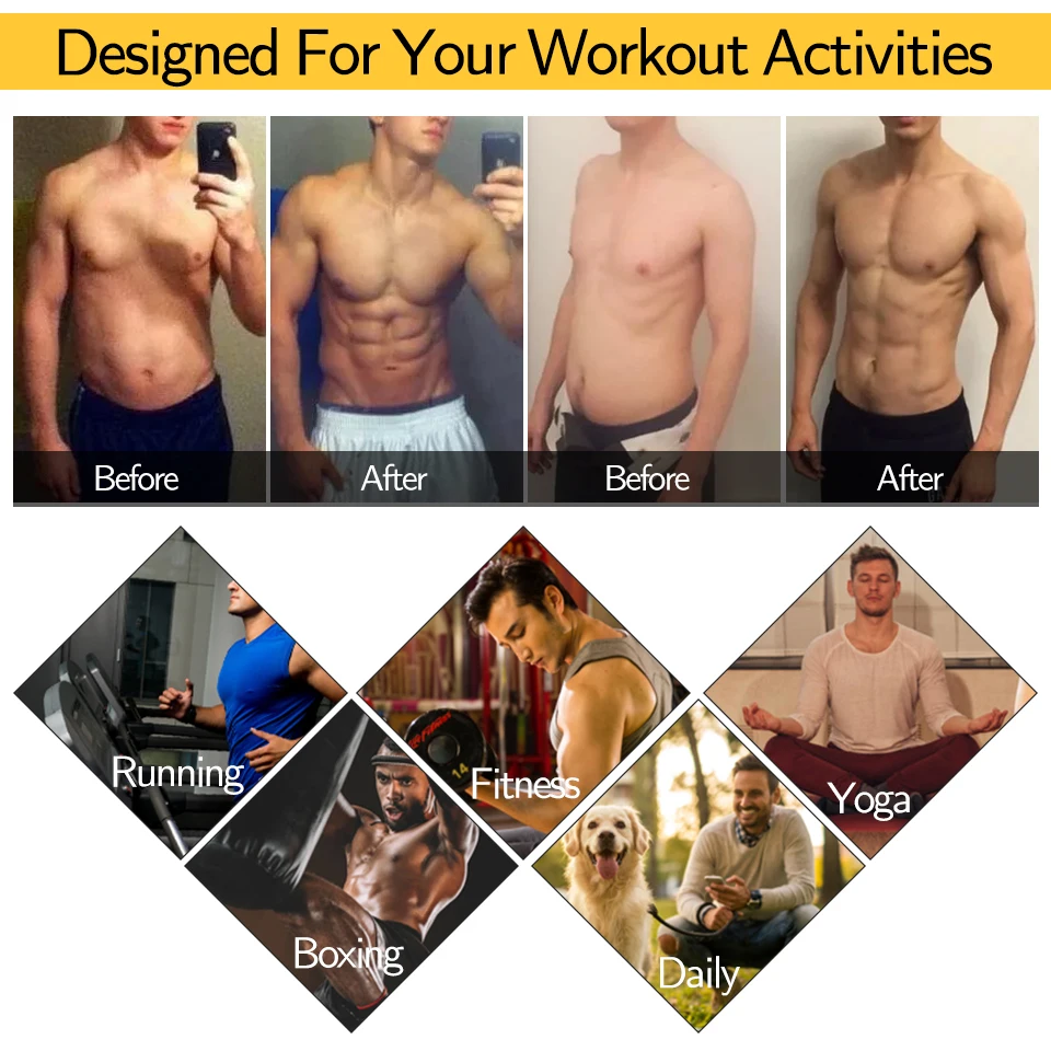 

Men Waist Trainer Vest Corset Sweat Sauna Suit Slimming Shirt Body Shaper Weight Loss Workout Tank Tops for Muscle Bodybuilding