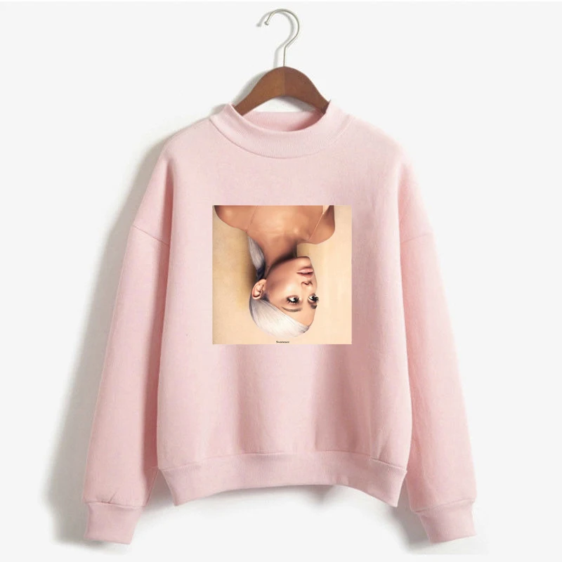 Pink Розовые толстовки с капюшоном для женщин Ariana Grande Harajuku пуловер Kawaii размера плюс толстовка с капюшоном - Цвет: Pink
