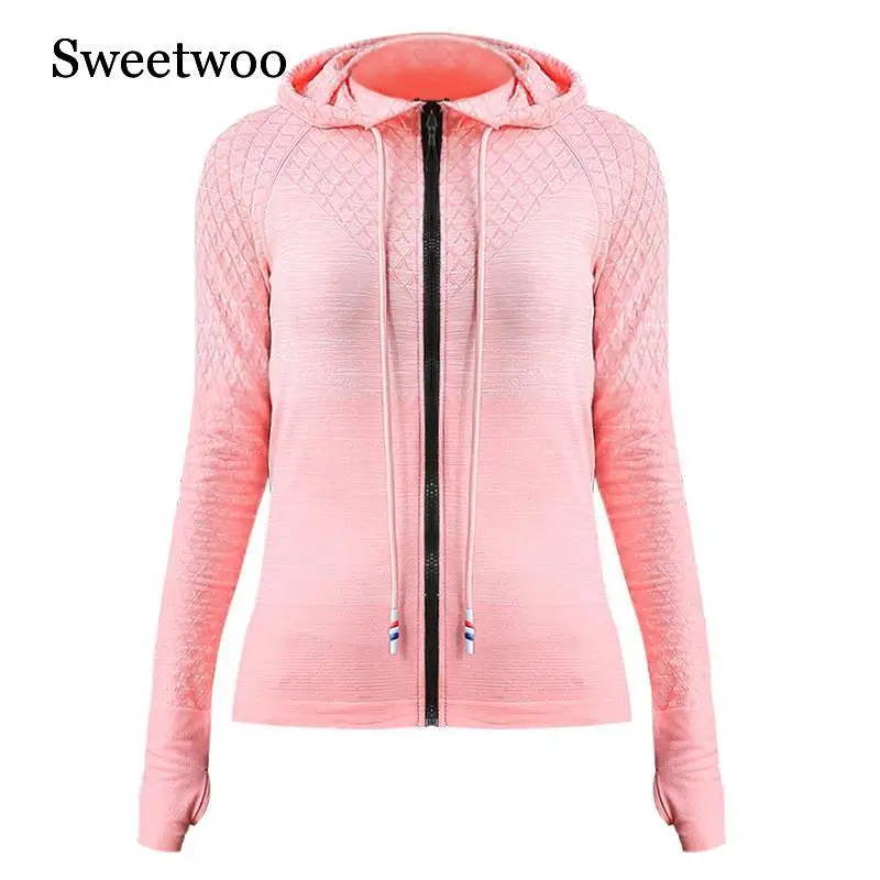Женский спортивный топ SWEETWOO куртка для бега Женская рубашка йоги с длинным