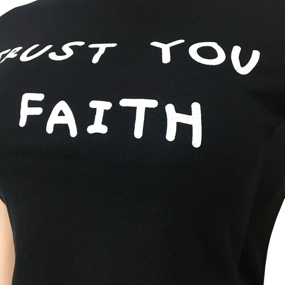 

Adogirl Women Summer Tracksuits Trust You Faith Letter Print Top And Loose Pants 2 Pieces Set Casual Soild Sportswear Outfits