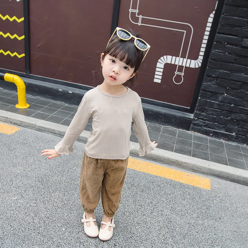 Комплект детской одежды для девочек 5 лет осень 2019 новый корейский стиль