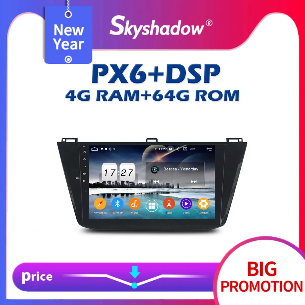 PX6 автомобильный DVD мультимедийный плеер DSP IPS Android 10 0 4 Гб + 64 GPS карта RDS радио wifi
