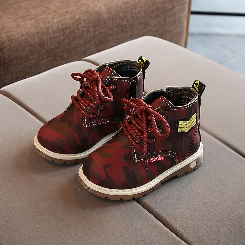 JUSTSL осенне зимние ботинки для мальчиков и девочек детская повседневная обувь