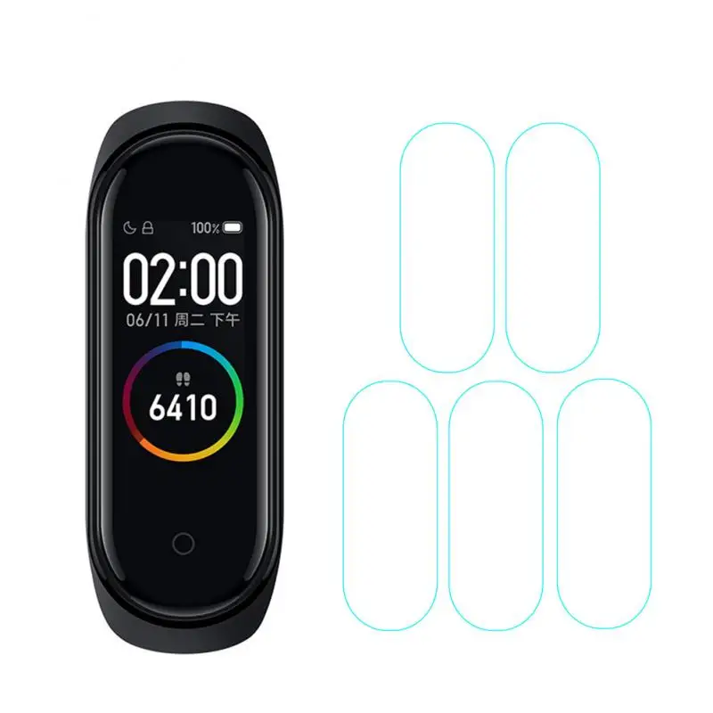 1/2/3/4/5 шт. Защита экрана для Xiaomi Mi Band 2/3/4 закаленная Гидрогелевая пленка умных