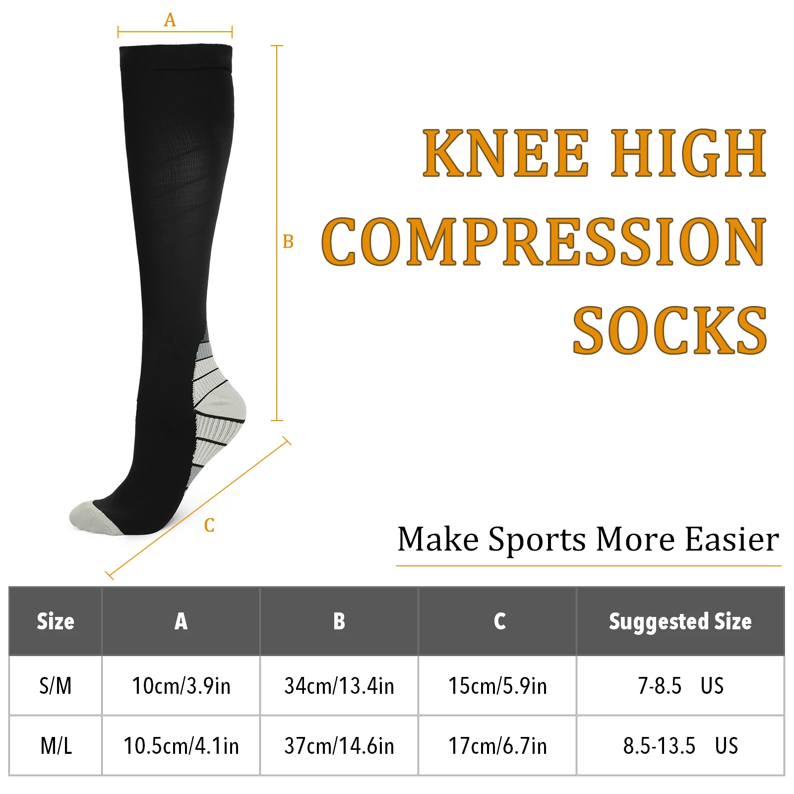 

Outdoor Sports Socks Running Long Stockings Lightweight Breathable Leg Compression Stretch Stockings Athletic Football Socks