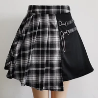 2020 new fashion female women mini skirts casual basic fashion all match plaid vintage irregular high waist college wind skirt