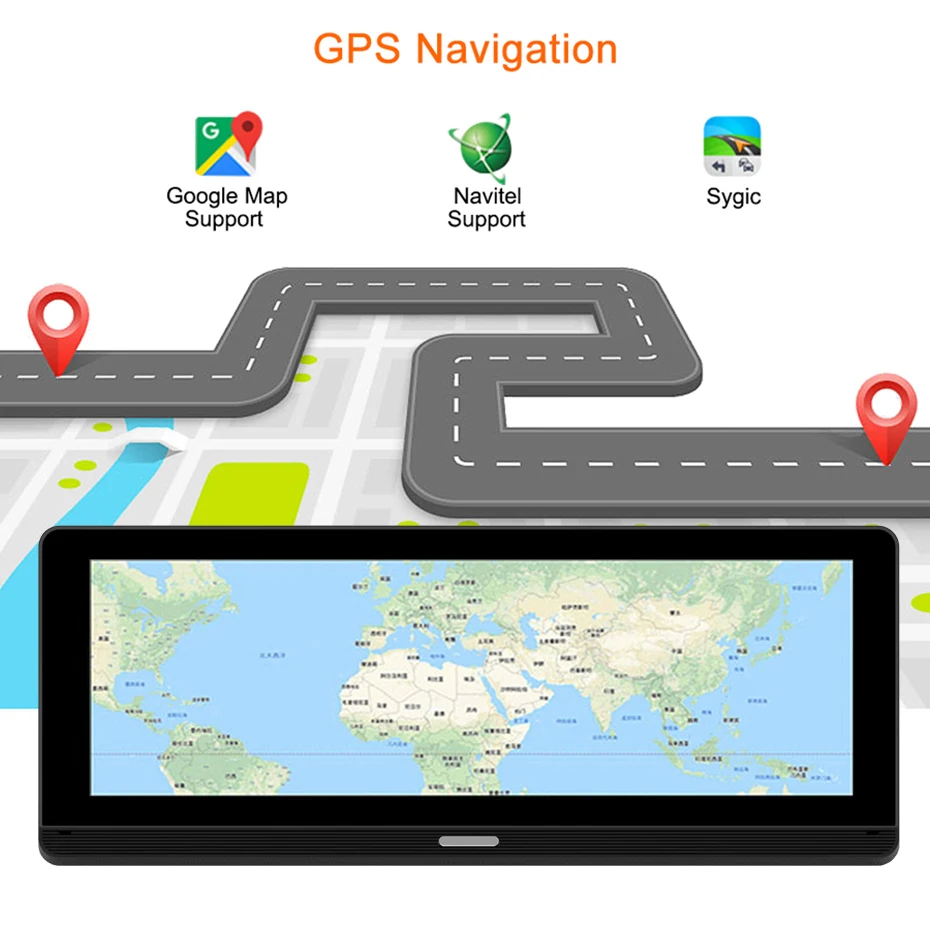 Автомобильный видеорегистратор QUIDUX " ips 4G Android, камера с gps навигацией, ADAS Full HD 1080 P, Автомобильный видеорегистратор с камерой заднего вида