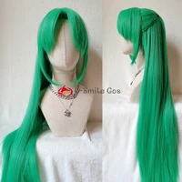 100cm long green styled shion cosplay wig anime higurashi no naku koro ni sonozaki heat resistant synthetic hair wigs wig cap
