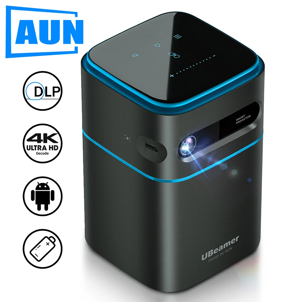 

Ubeamer 1 Pro AUN MINI Projector Beamer 4K Video Projector Decode Home Theater DLP Cinema Phone Android 9 Projector for Home