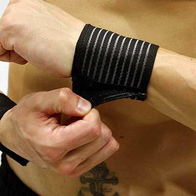 Браслет мужской обертывания для поддержки запястья Basketbol Bileklik Pols Brace Polsband Carpal Tunnel ремешок на запястье Powerlifting Gym fitness - Цвет: 1 PCS Black