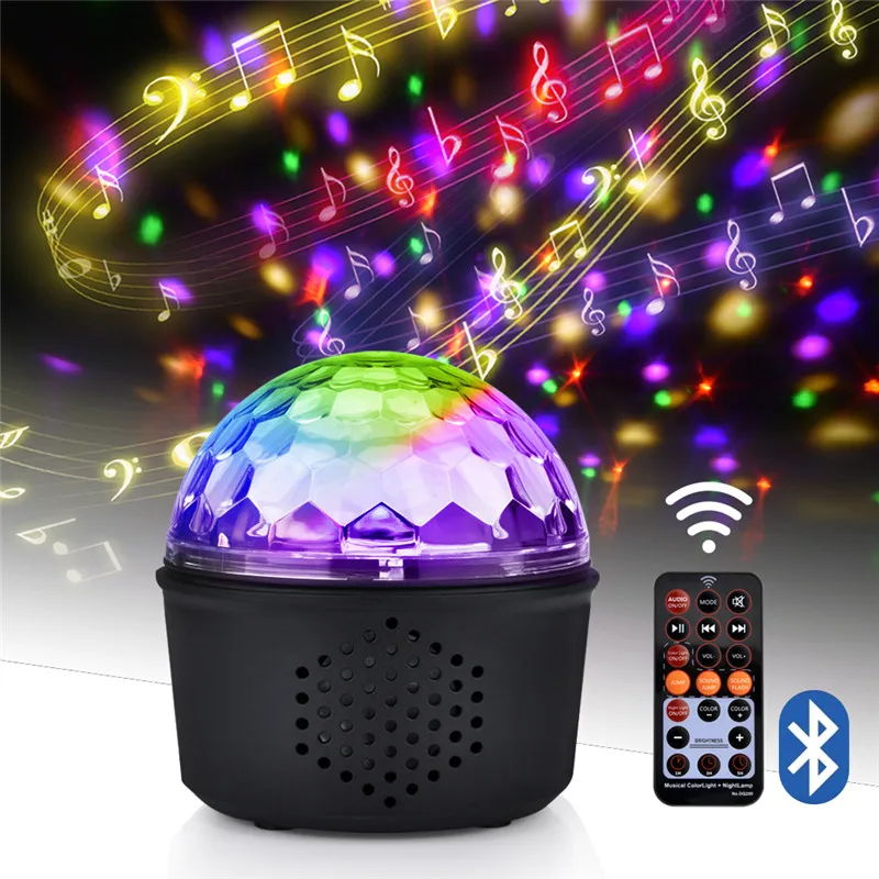 

9 Color Bluetooth Speaker Disco Ball Music Audio Wireless Stage Light Night lights Club Portable Party DJ Controller Projector